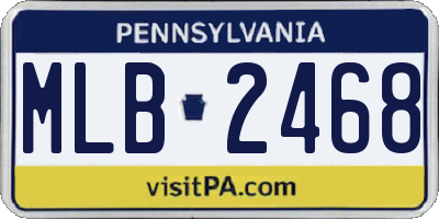 PA license plate MLB2468