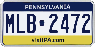 PA license plate MLB2472