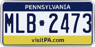 PA license plate MLB2473