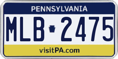 PA license plate MLB2475