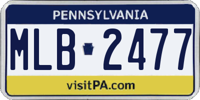 PA license plate MLB2477