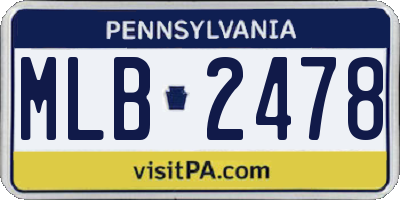 PA license plate MLB2478