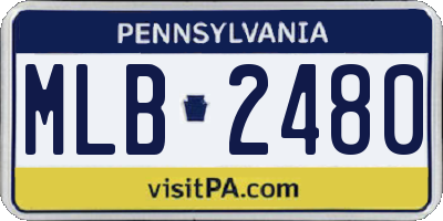 PA license plate MLB2480