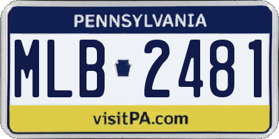 PA license plate MLB2481
