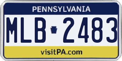 PA license plate MLB2483