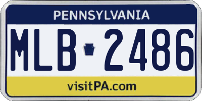 PA license plate MLB2486
