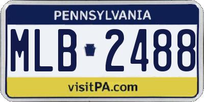 PA license plate MLB2488