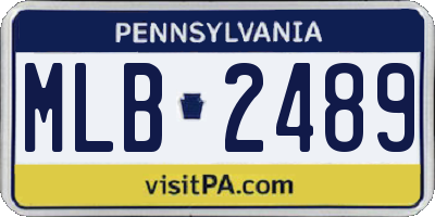 PA license plate MLB2489