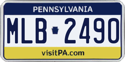 PA license plate MLB2490