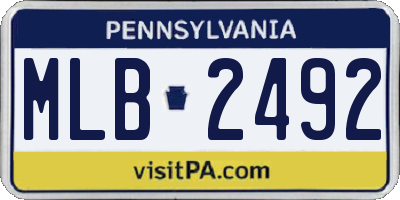 PA license plate MLB2492