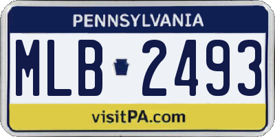PA license plate MLB2493