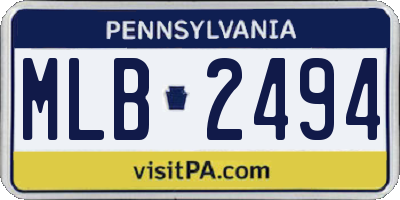 PA license plate MLB2494