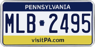 PA license plate MLB2495