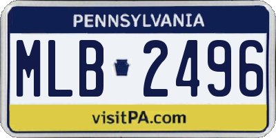 PA license plate MLB2496