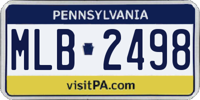 PA license plate MLB2498