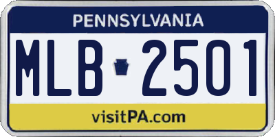 PA license plate MLB2501
