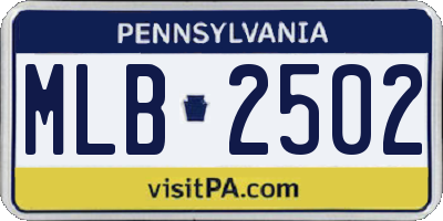 PA license plate MLB2502