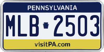 PA license plate MLB2503
