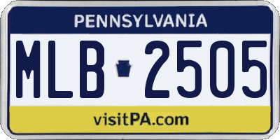 PA license plate MLB2505