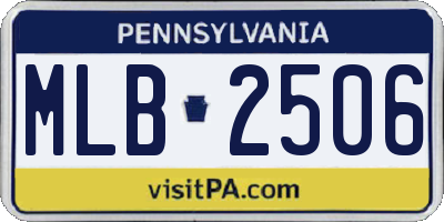 PA license plate MLB2506