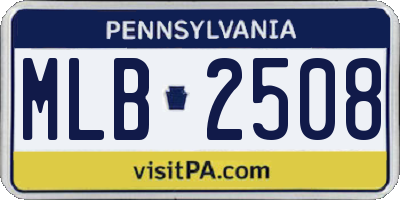 PA license plate MLB2508