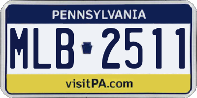 PA license plate MLB2511