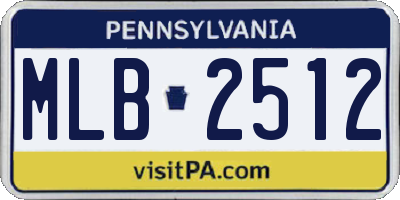 PA license plate MLB2512
