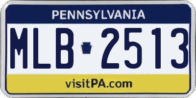 PA license plate MLB2513