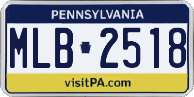 PA license plate MLB2518