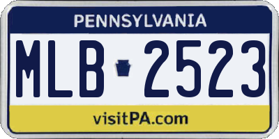 PA license plate MLB2523