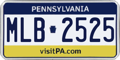 PA license plate MLB2525