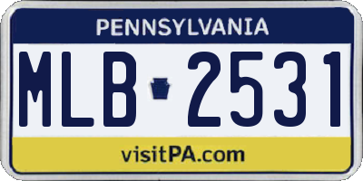PA license plate MLB2531