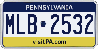 PA license plate MLB2532