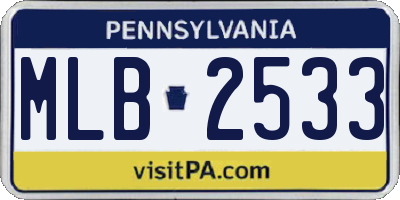 PA license plate MLB2533