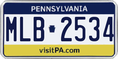 PA license plate MLB2534