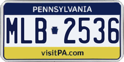 PA license plate MLB2536
