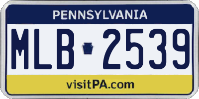 PA license plate MLB2539