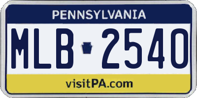 PA license plate MLB2540