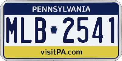 PA license plate MLB2541
