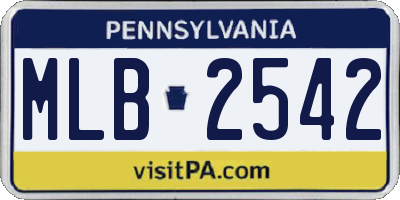 PA license plate MLB2542