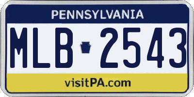 PA license plate MLB2543