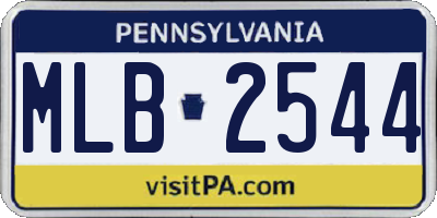 PA license plate MLB2544