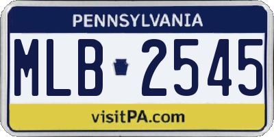 PA license plate MLB2545