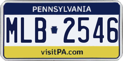 PA license plate MLB2546