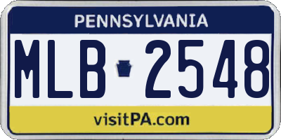 PA license plate MLB2548