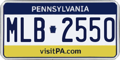 PA license plate MLB2550