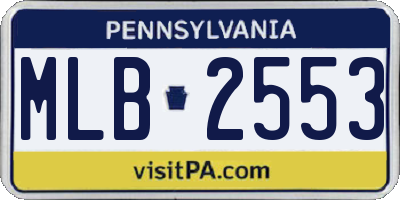 PA license plate MLB2553