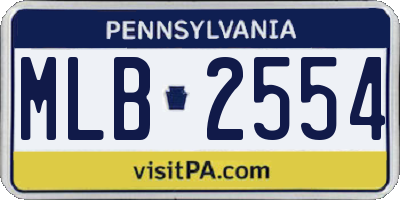 PA license plate MLB2554