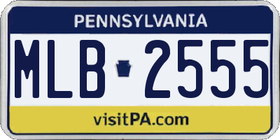 PA license plate MLB2555