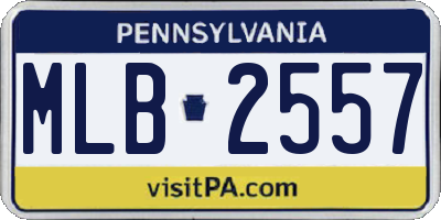 PA license plate MLB2557